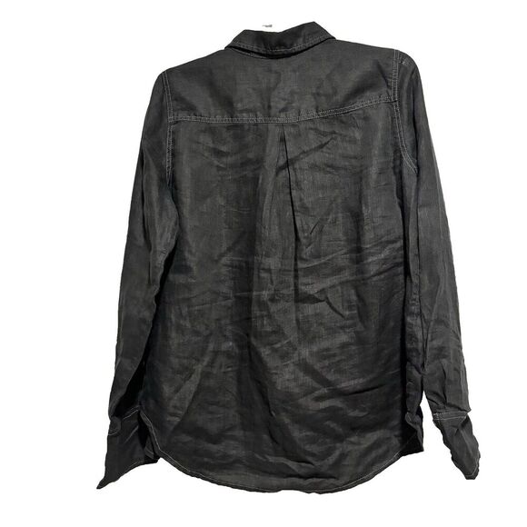 FREE PEOPLE Womens Shirt Breezy Morning Relaxed Casual Black Size Small Buttons - Picture 4 of 11